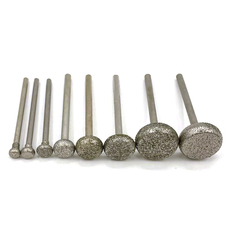 Mata bor gerinda berlian silinder 2.35/3mm, untuk ukiran batu giok