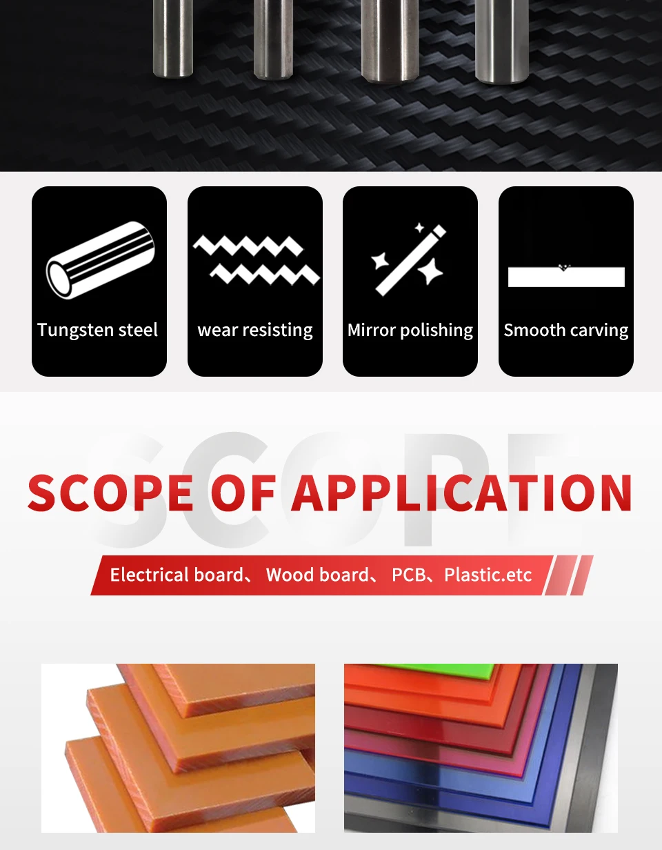 3,175/4/6mm Schaft PCB Mais Zähne Fräser Hartmetall Wolfram Schaftfräser 2 Flöten Holz Router Bits CNC Schneiden Werkzeuge Für ABS MD – Detail 3