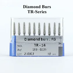 10pcs Lodden TR-Series Diamond Burs FG Drill High Speed Stomatology Department Dentistry Dental Lab Grinding Tools TR-13 TR-14