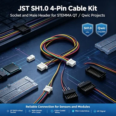 JST SH1.0 4Pin Male-to-Female Cable, STEMMA QT & Qwiic Compatible