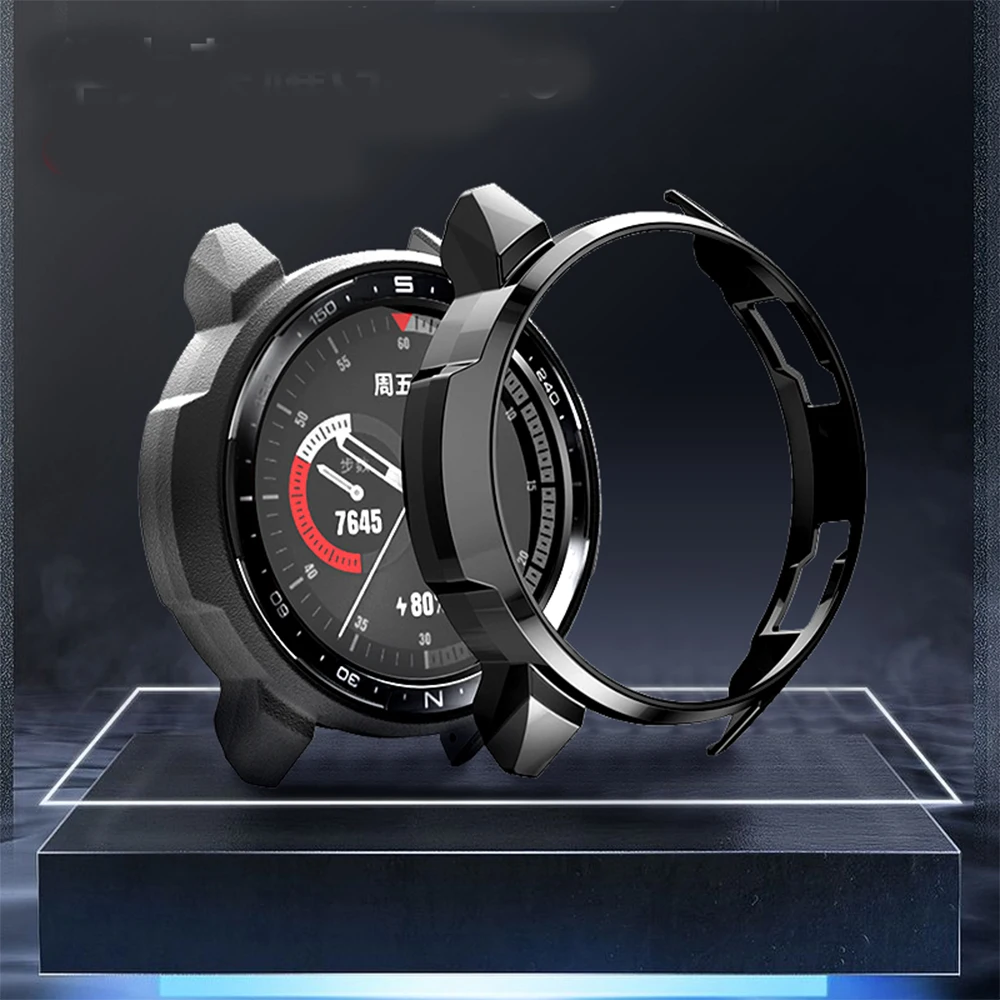 Electroplated Watch Case For Honor Watch GS Pro SmartWatch Drop-proof Protective Hard Case Fashion Half Package Protection Cover