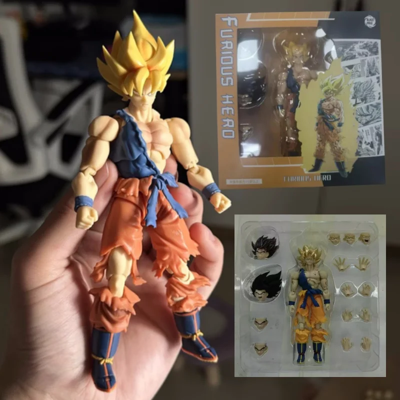 

Black Hole Toys Dragon Ball Z Figure SHF SSJ Super Saiyan Furious Hero Son Goku Wake up Anime Action Figure Model Toys Gift