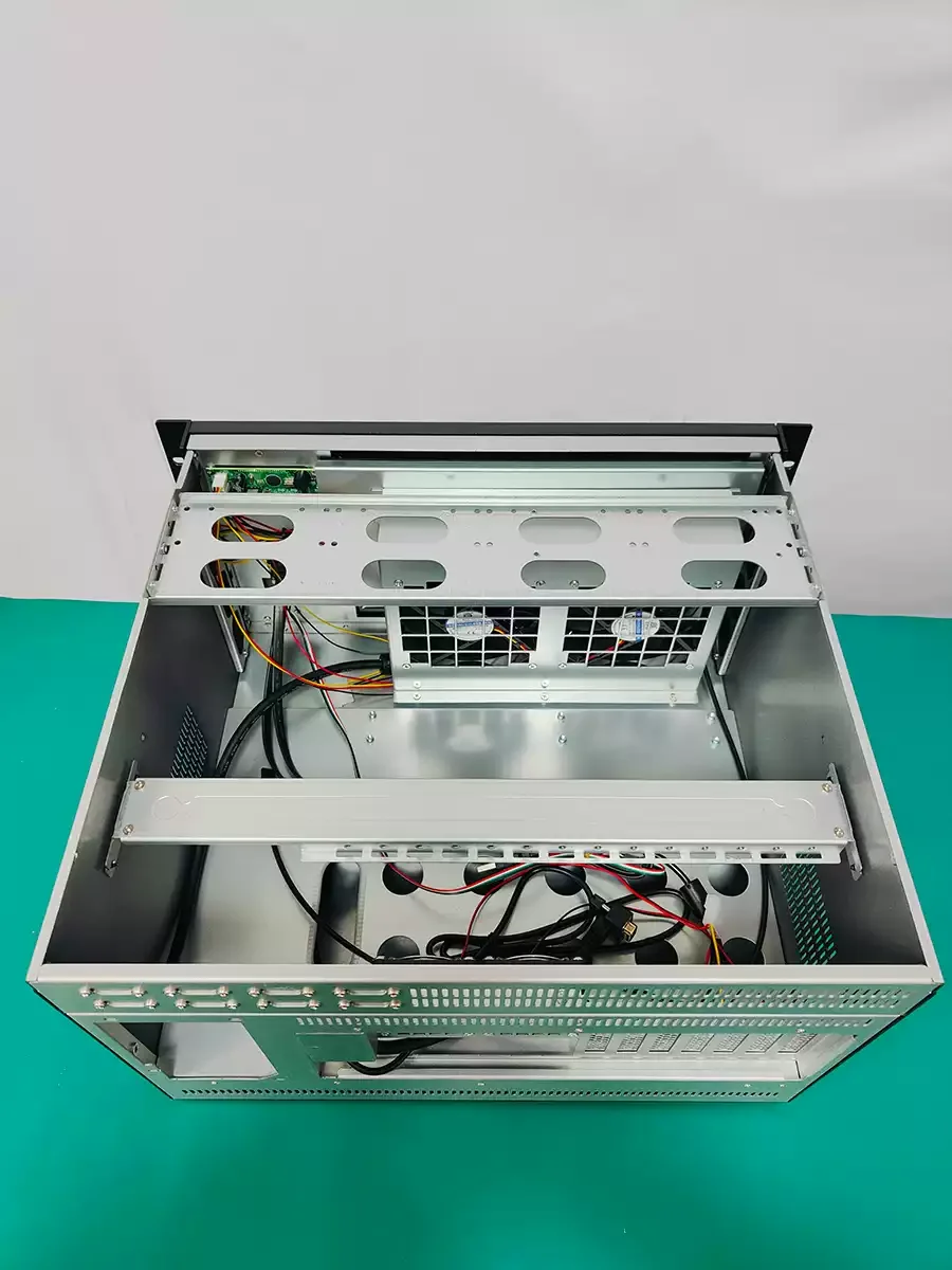 Compatible with ATX, touch screen VGA, CCTV system cooling fan 6U rack-mounted industrial server chassis