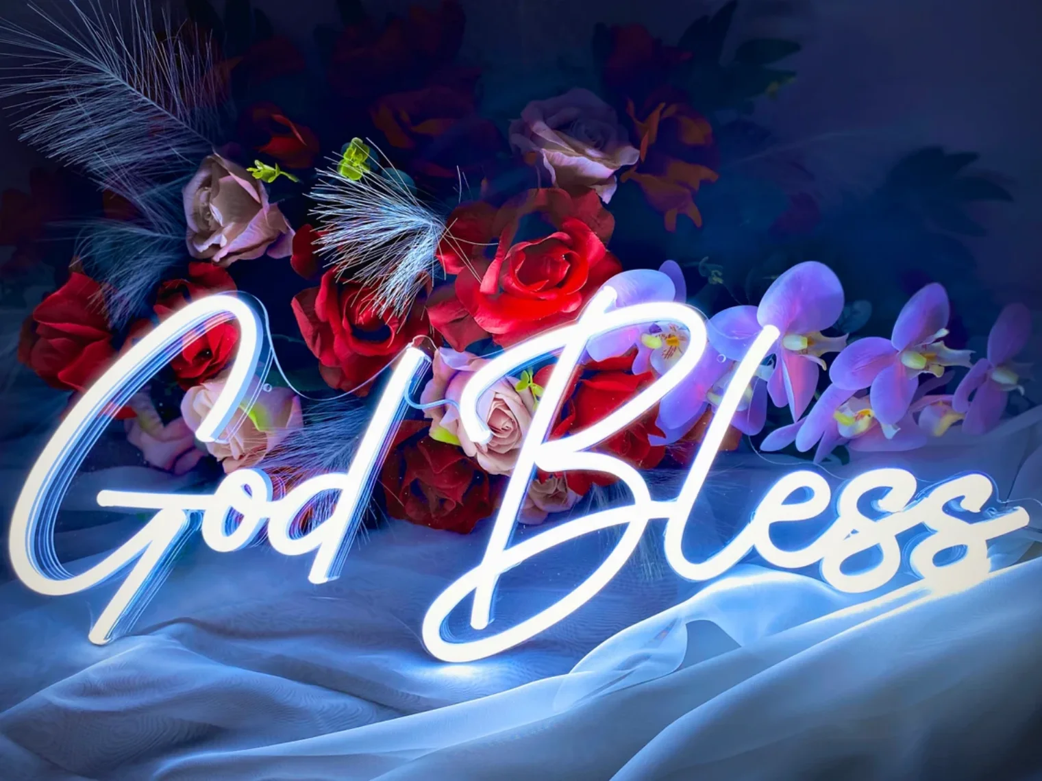 God Bless Neon Sign God BlessLOGO Customized Lighting Bedroom Decoration Customized Neon art Aesthetics Backg