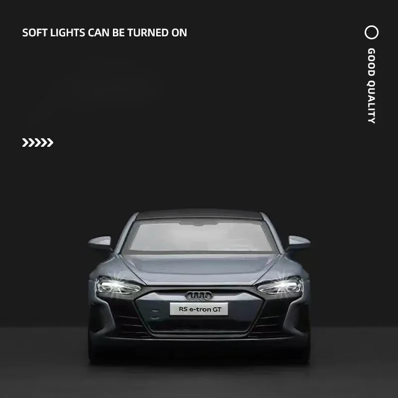 1:36 Audi RS e-tron GT Charging Pile Alloy Diecast Model Toy Cars Sound Light Pull Back Car Vehicle Toys