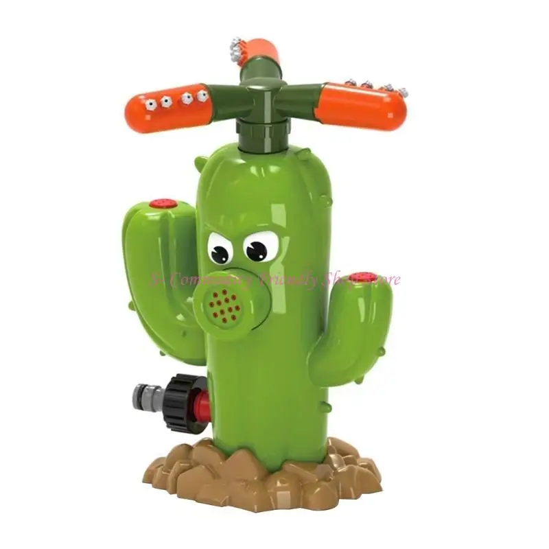 85AE Green Cactus Water Sprinkler for Kids Outdoor Water Sprinkler for Garden Children Water Entertainment Summer Game