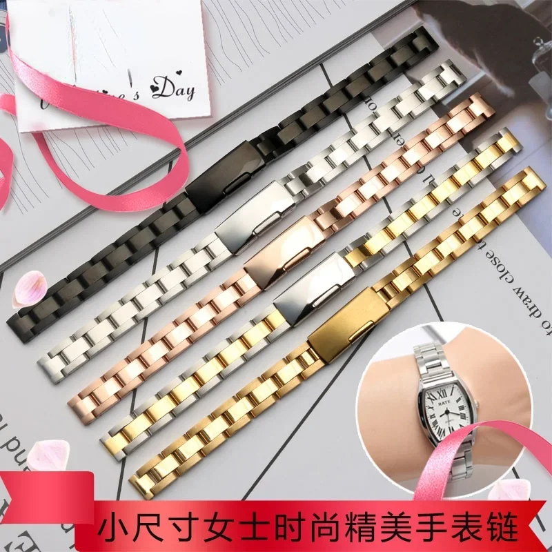 For Steel Thin Strap Small Women's Milan Mesh Watch Strap Universal Ceramic for Students Watch Band 8 12 14 18mm