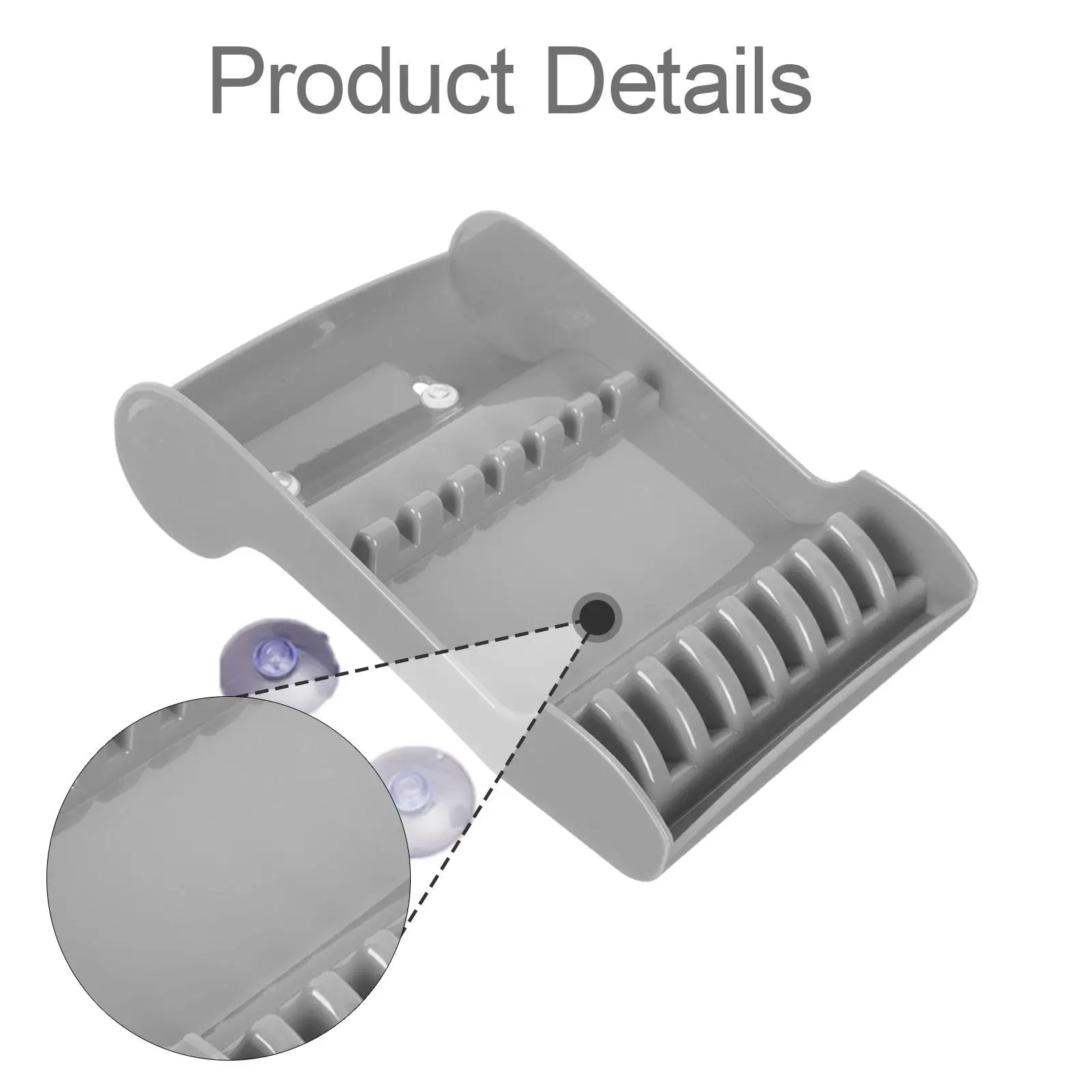 رف مقص تصفيف الشعر المثبت على الحائط مع كوب شفط 14 × 20.5 سم مجانًا