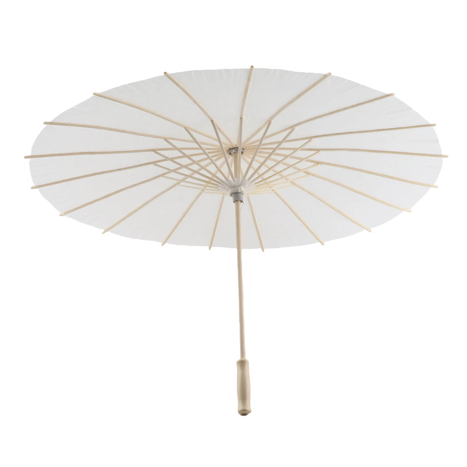 Wit papier decoratieve paraplu, soepele opening en sluiting, comfortabele grip, schooldecoratie, foto cosplay prop, papieren paraplu