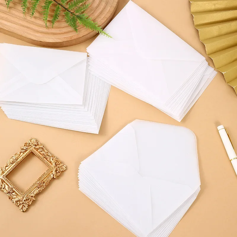 50pcs/lot Envelopes Translucent Paper Bag Wedding Small Business Supplies Stationery DIY Postcard Invitations Storage Packaging