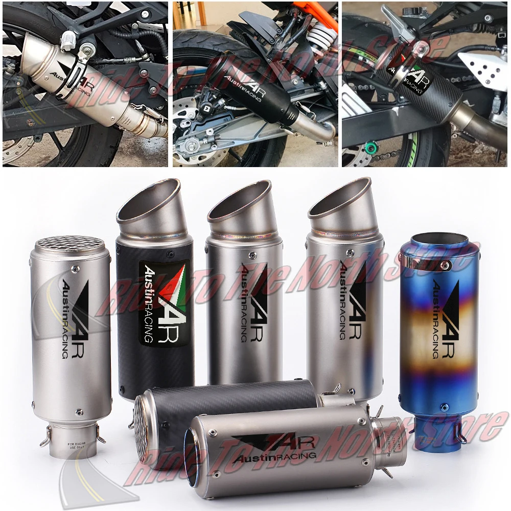 for GP-Project Exhaust Modified Parts Austinracing Muffler 51mm 60mm Stainless Steel AR Motorcycle Exhaust Muffler Pipe Escape