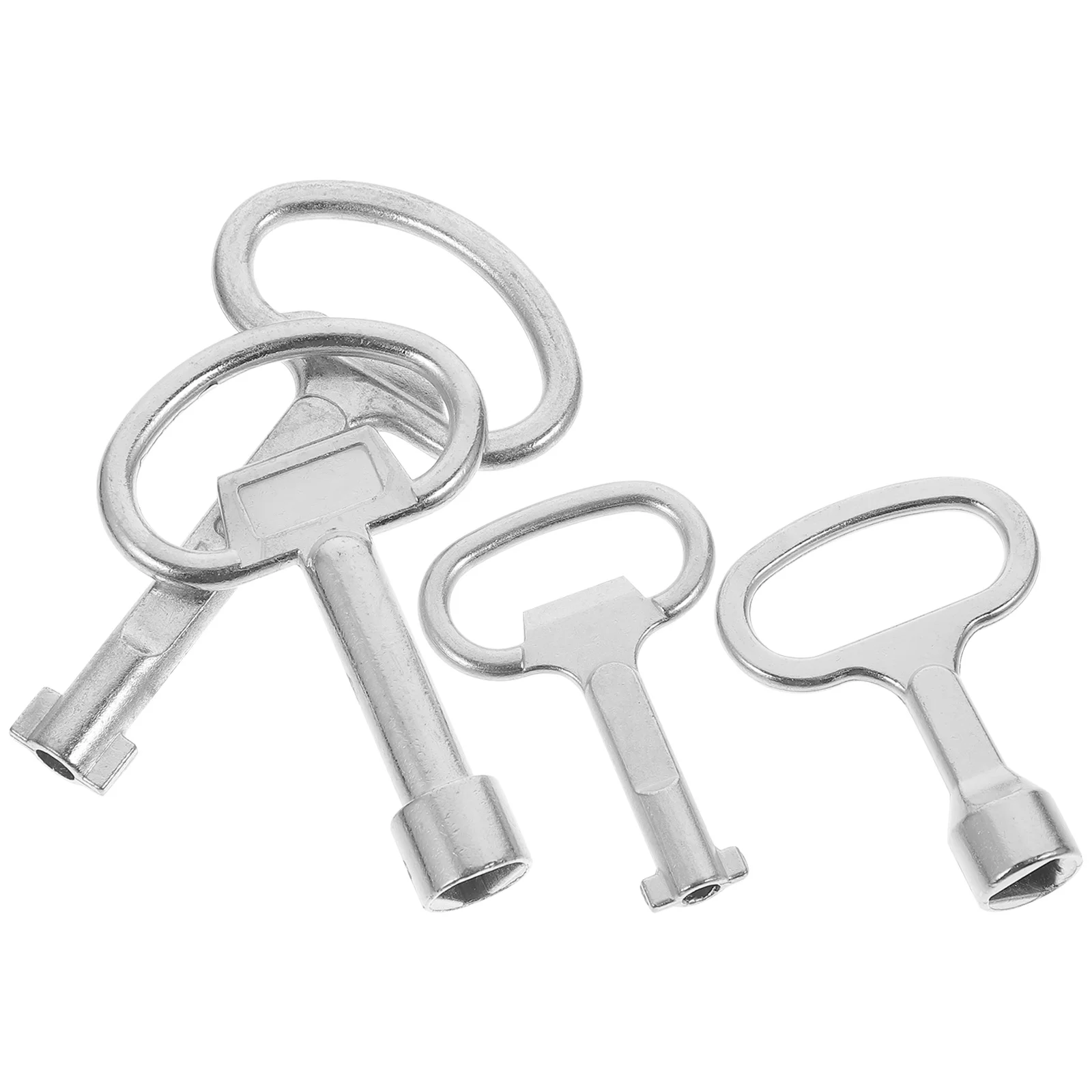 

4Pcs Universal Utility Key Zinc Alloy Lightweight Compact Door Window Elevator Cabinet Meter Spanner Plumber Triangle One Word