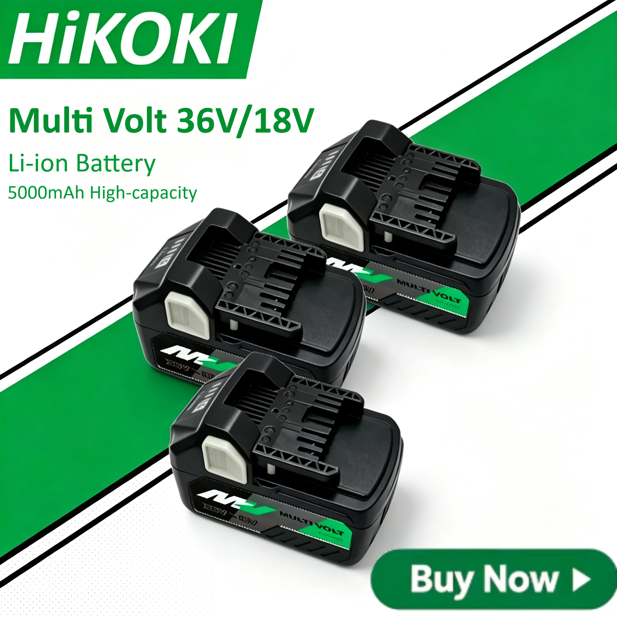 Original rechargeable 5000mAh HiKOKI multi-volt battery matches all 18V/36V tools. Full safety guard avoids cell damage