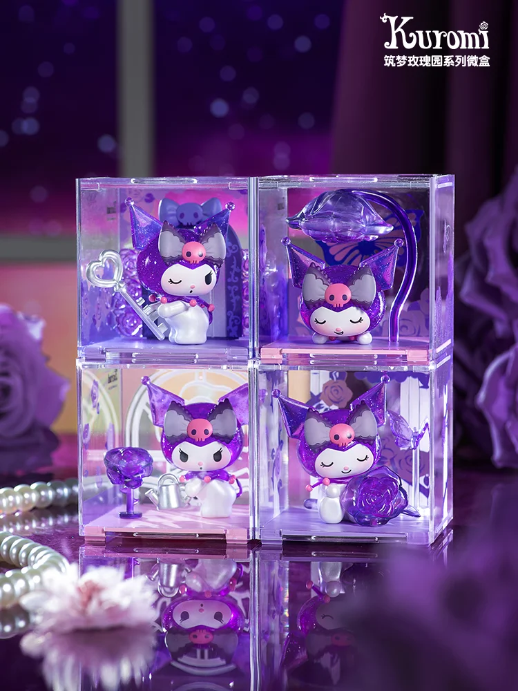 

Sanrio Series Blind Box Collection Kuromi Dream Rose Garden Micro Box Theater Blind Box Desktop Figurine Girl Heart Gift