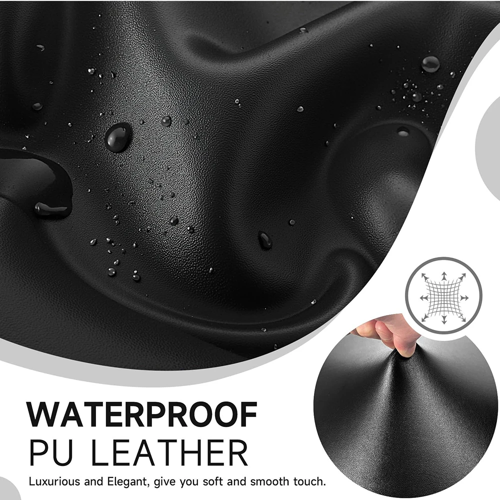 PU Waterproof Solid Color Chair Cover Detachable for Kitchen Dining Room PU Leather Seat Cover Protector Elastic Case 1pc