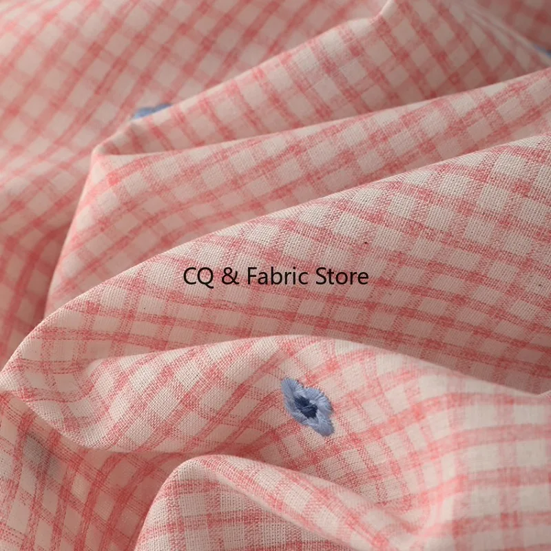Ins Style Spring Summer Thin Floral Embroidery Fabric For Women Dress Kids Clothing DIY Material By The Meter