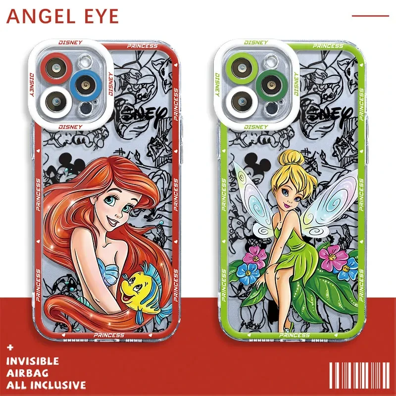 Disney Princess Ariel Soft Silicone Case For Samsung Galaxy S24 S23 S22 Ultra S21 S20 FE Note 20 10 Plus A15 A25 A35 A55 Cover