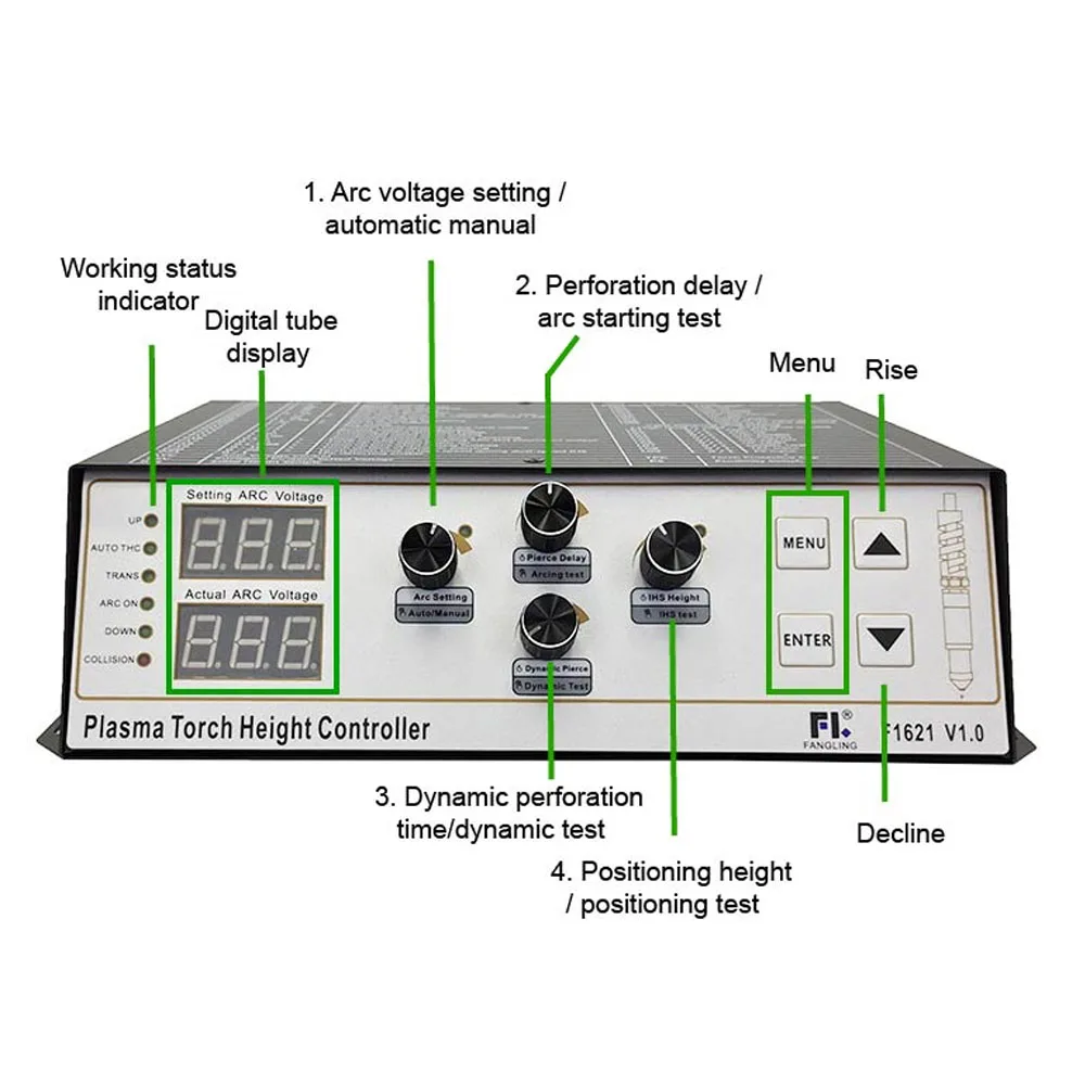 Controlador de altura de tensão de arco digital plasma f1621 24v45w controlador de altura da tocha de corte adequado para várias máquinas de corte