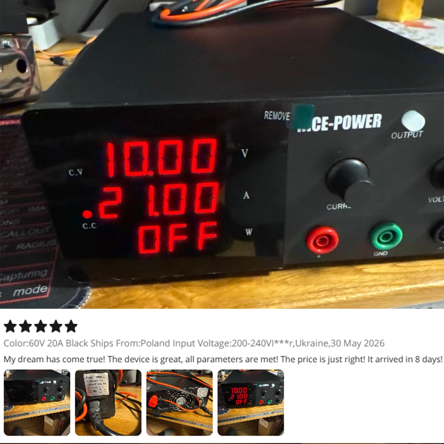 NICE-POWER 60V 20A Verstelbare DC voeding 30V 30A Lab Bench Stroombron Gestabiliseerde Voeding Spanningsregelaar Hoge Stroombron