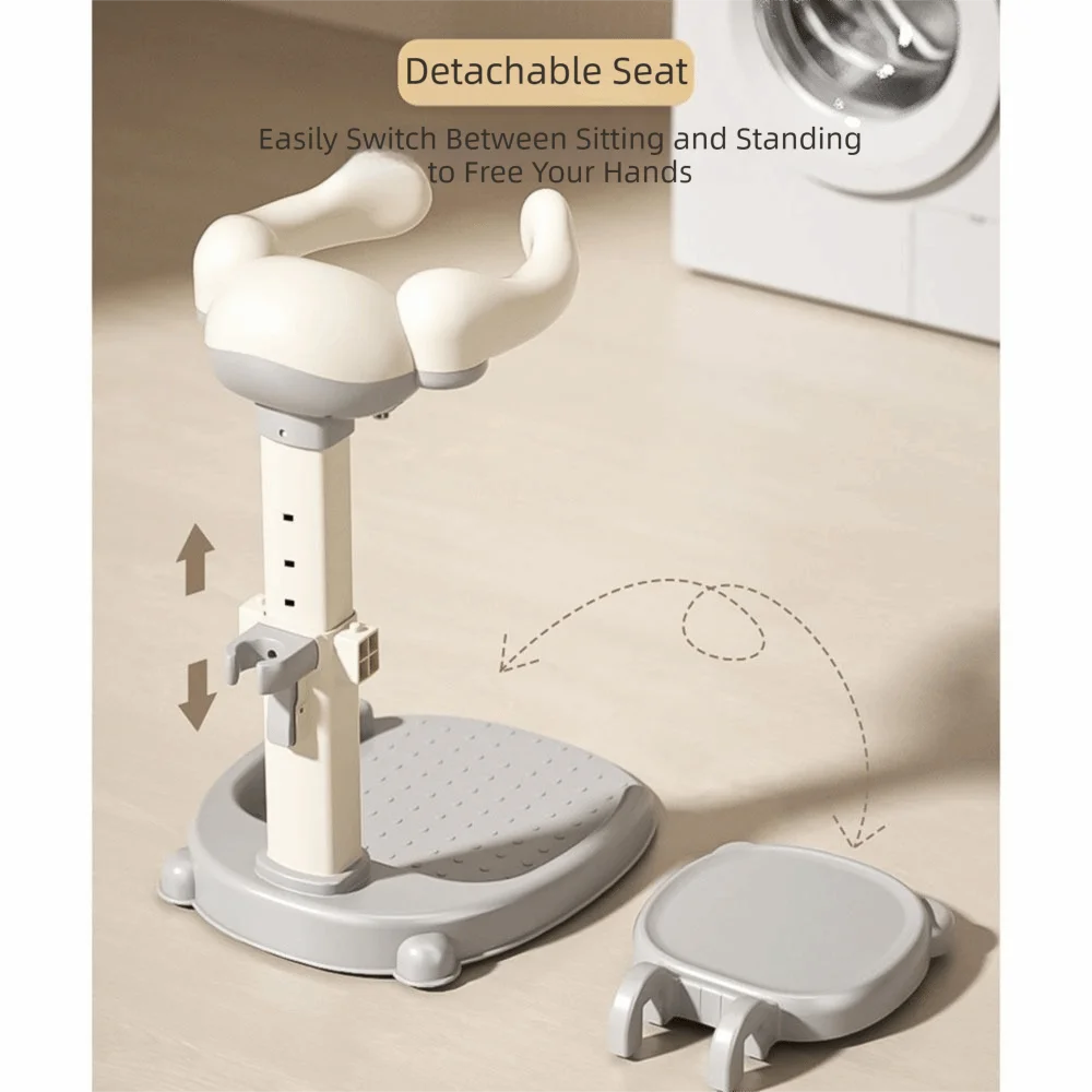 Non-Slip Baby Bath Stand Adjustable Free-Standing Baby Standing Shower Stand Anti-Tip Sturdy Infant Bath Support Standing Bath