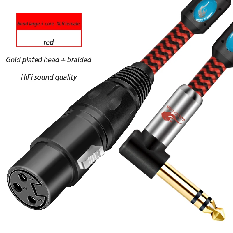 1/4'' TRS Stereo 6.35mm Jack to 3-Pin XLR Female Shielded Audio Cable for Mixer Console Amplifier Speaker Studio Balanced Cords