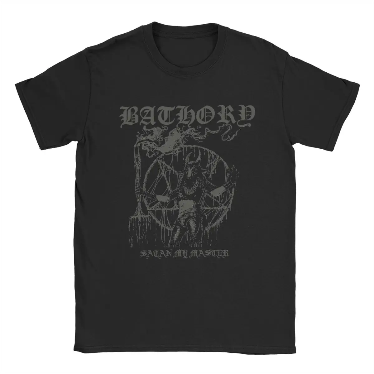 Bathory T-Shirt Men Music Band Novelty Pure Cotton Tee Shirt Round Neck Short Sleeve T Shirts Gift Idea Clothing