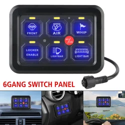 Light Senstive Control Panel Combination Switch 6 Gangs Car accessories On Off Switch 12V Car LED Switch Panel Light Switches