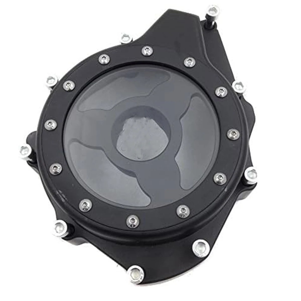 For Suzuki Hayabusa Gsxr1300 1998-2012 Black Left Side Chromed Crankcase  Engine Stator Cover Glass See Through
