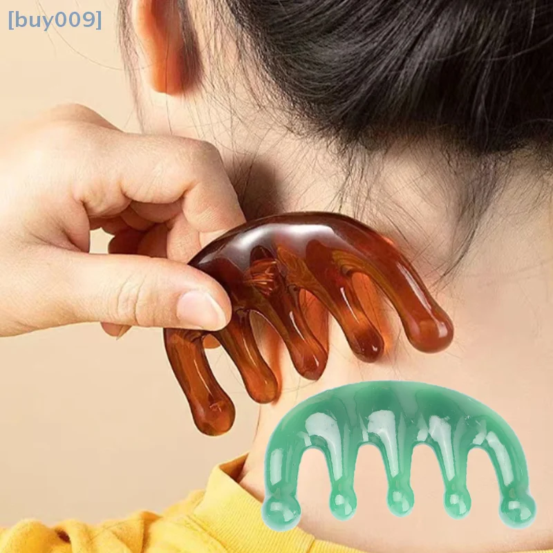 

1 Pc Five Teeth Meridian Massage Comb Resin Big Teeth Head Acupoint Therapy Artifact Claws Decompression Portable Scalp Comb