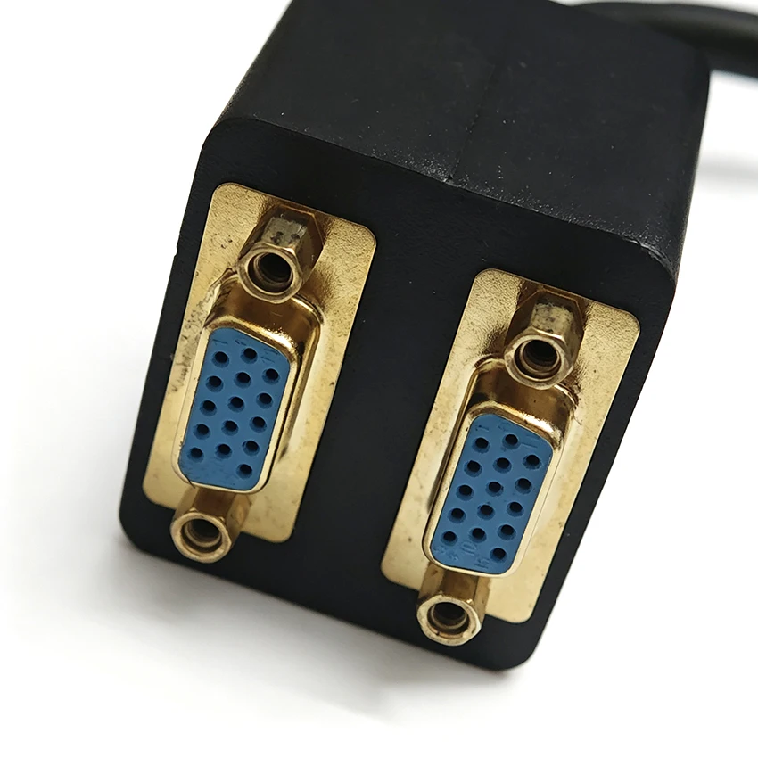 For Computer Monitor 1 In 2 Out Splitter VGA 1 Male to 2 Female Cable 30cm Splitter 1/2 Connector