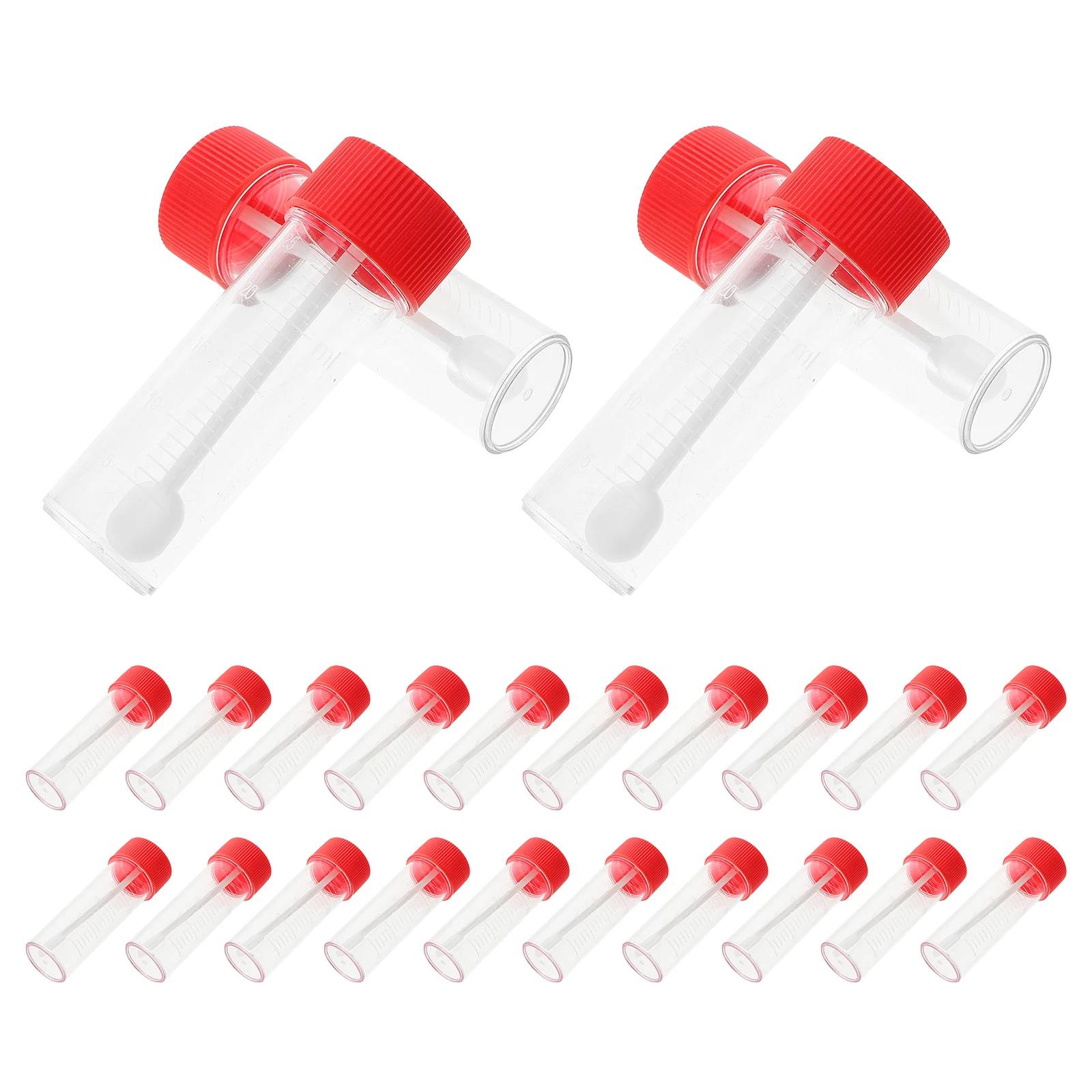 

50 Pcs Plastic Collection Bottle Sample Kit Cup for Urine Disposable Specimen Bottles Cups Containers with Screw Lids