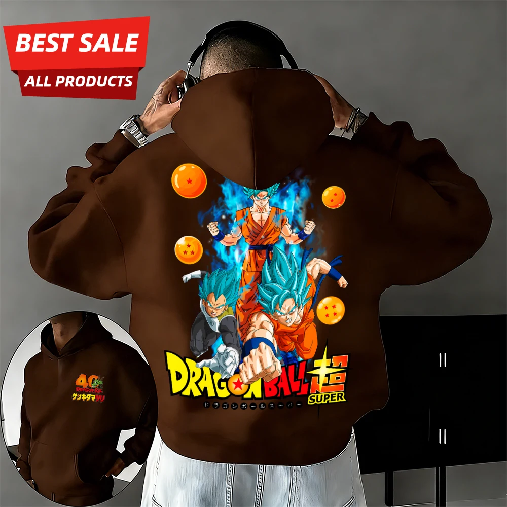2026 Neue Herbst/Winter Dragon Ball 40. Jubiläum Wukong Super Saiyajin 100% Baumwolle Anime Bedruckter Hoodie Übergröße Lässig Unisex