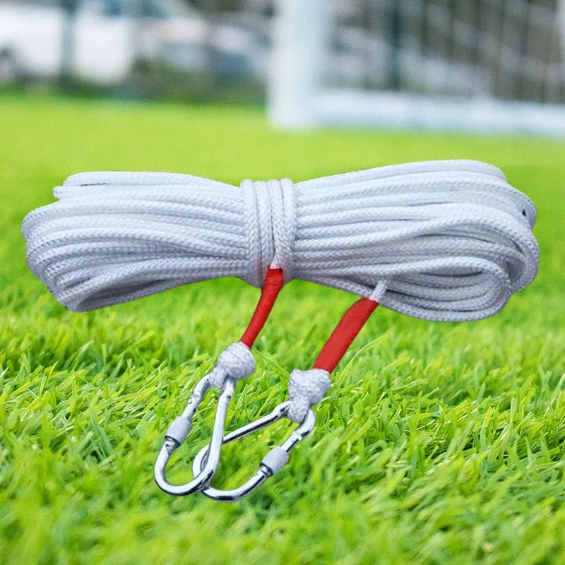 20m Safety Rope Tent Rope Clothesline Climbing Rope for Adults with Double Hook Durable for Rock Climbing and Outdoor Adventures