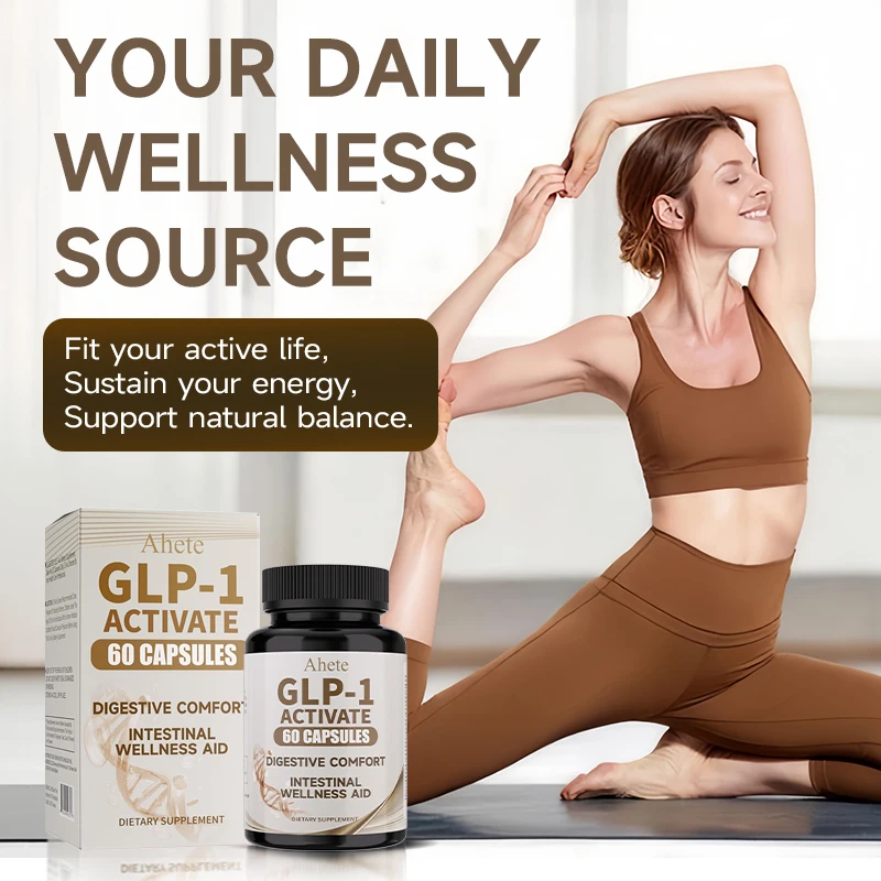 Ahete GLP-1 Activator Capsules - Natural Appetite Control & Metabolism, Hops Flower, Green Tea, 250mg Synbiotics, Vegan