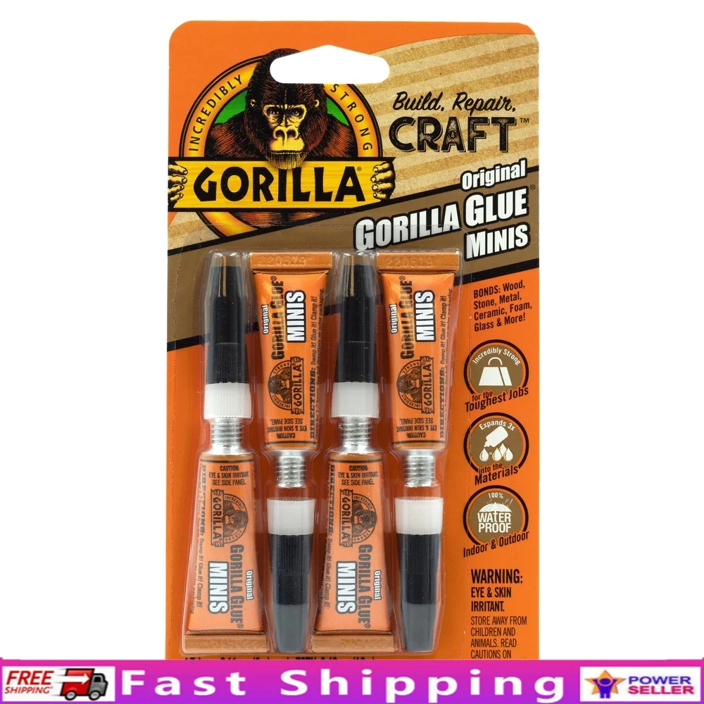 オリジナルブラウンポリウレタン接着剤 4 パック 3 グラムミニチューブ防水強力なクラフト接着剤耐熱木材金属石