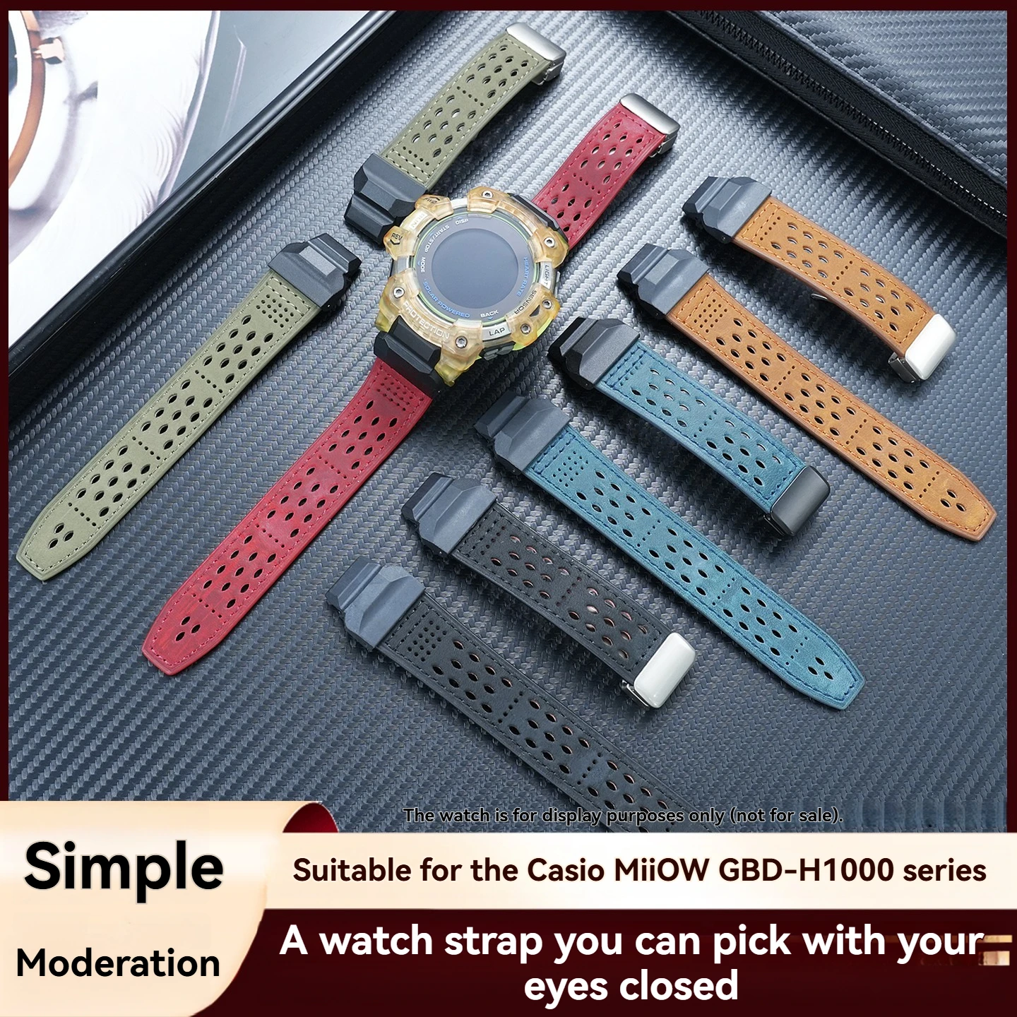 GBD-H1000 cowhide strap suitable for Casio Catman series GBD-H1000 sports waterproof Genuin leather watchband men's accessories