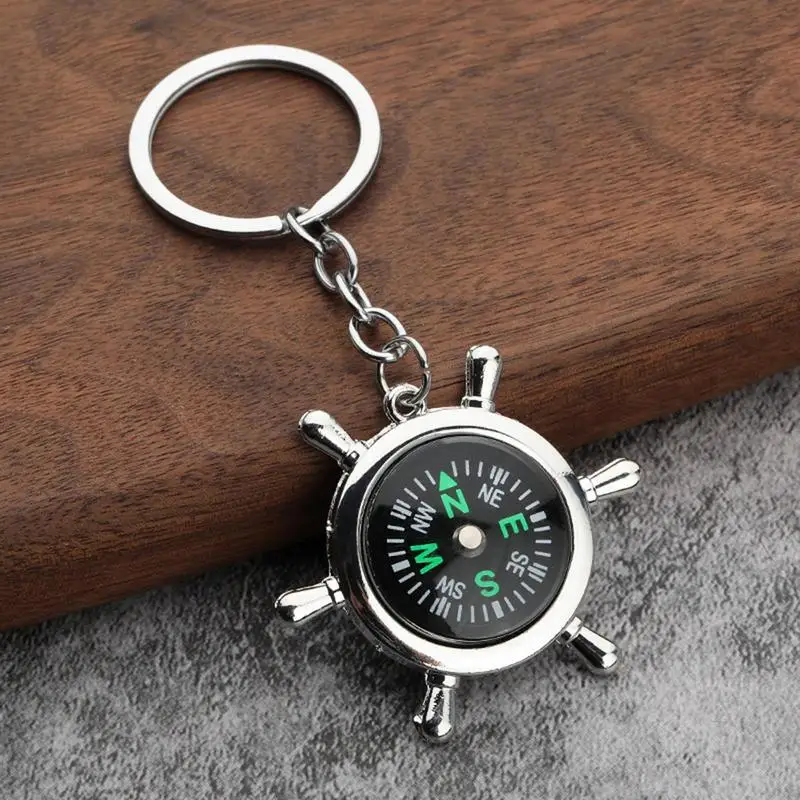 Metal Keychain Compass Metal Mini Compass Pendant Backpack Accessory With Rugged Construction For Exploration Mountaineering