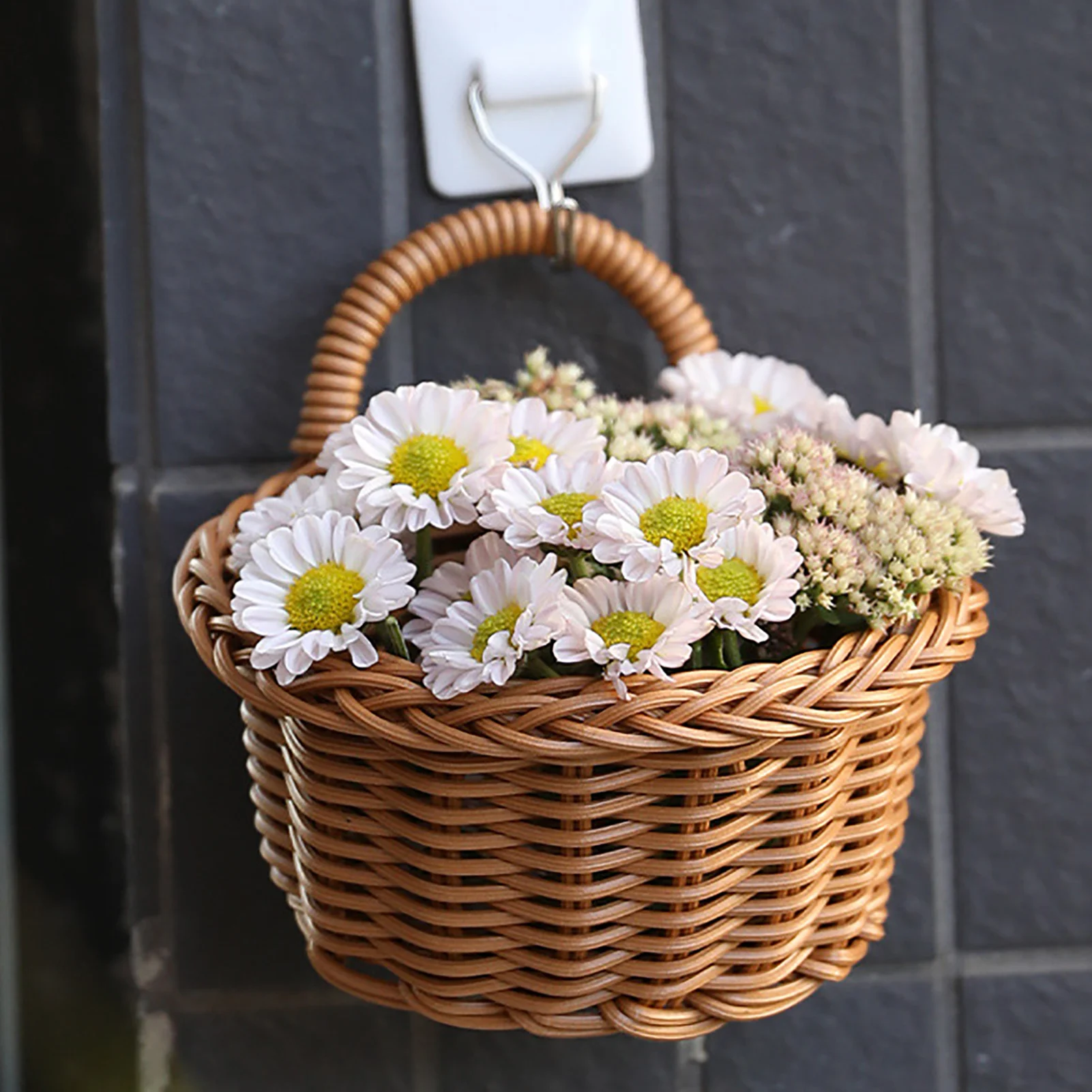 Hangings Woven Storage Basket Wall Mounted Woven Hangings Basket Storage Handmade Planter Basket For Wedding Wall Decoration