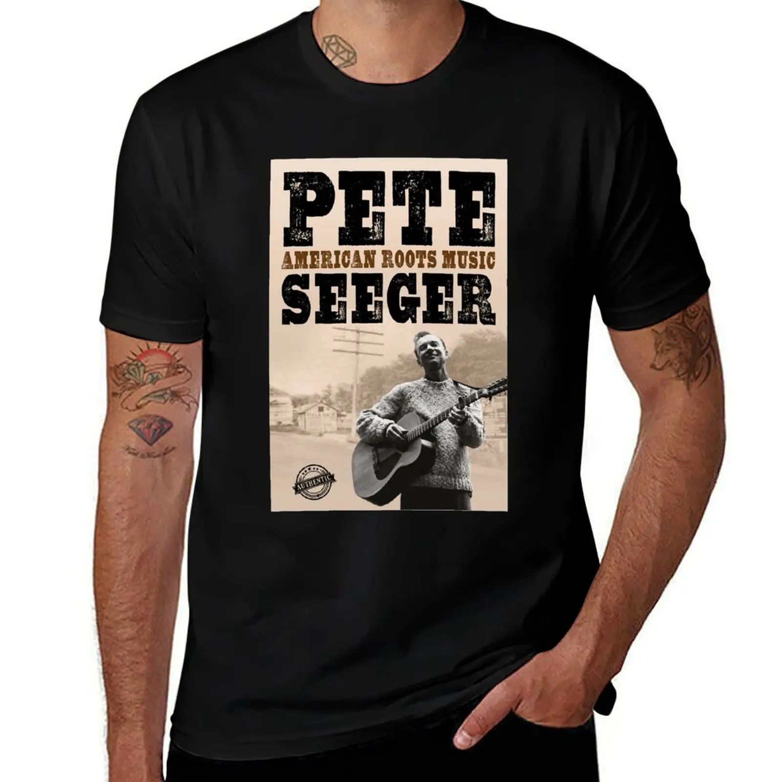 

Pete Seeger - American Roots Music T-Shirt T-Shirt man t shirt cotton man t shirt cotton high quality T-Shirt