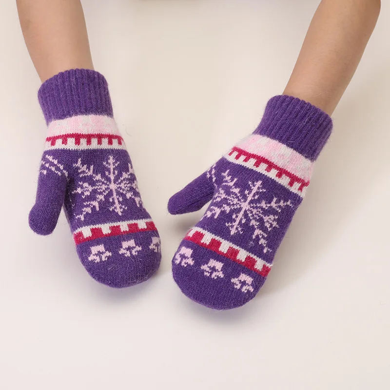 الشتاء الأرنب الفراء الدافئة محبوك القفاز لينة مريحة سميكة الباردة والدليل على قفازات مرونة عالية مناسبة للاستخدام في الهواء الطلق #1