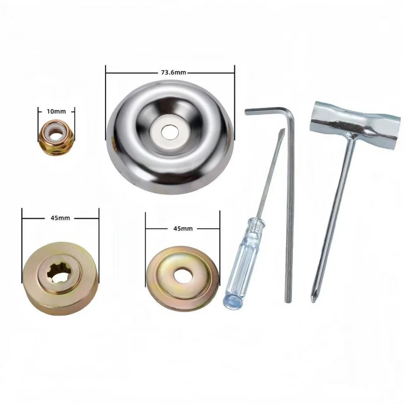Grass Trimmer Gear Assembly Kit, Upper & Lower Pressure Plates, Reverse Thread Nut, Washers & Protective Cover Brush Cu
