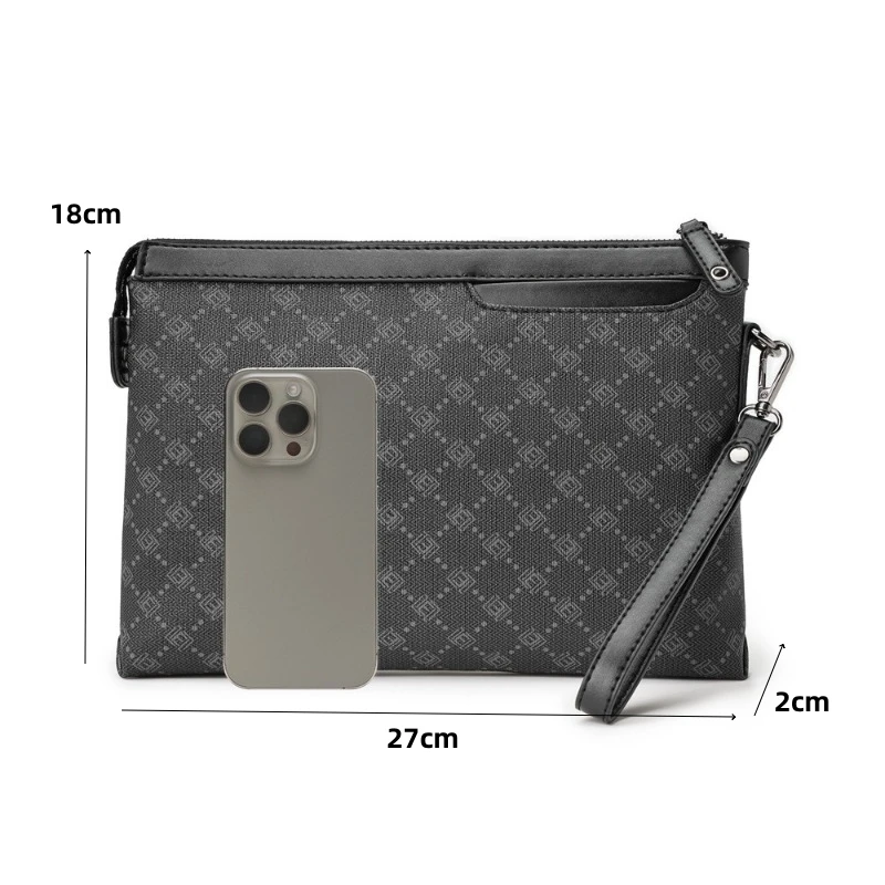 Bolso de mano a cuadros con letras para hombre, bolsa de mano de diseño de marca de lujo, informal, a la moda, para IPAD