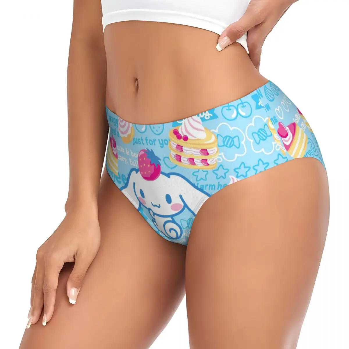 Biancheria intima traspirante da donna con mutandine brevi cartoni animati anime Cinnamoroll personalizzati