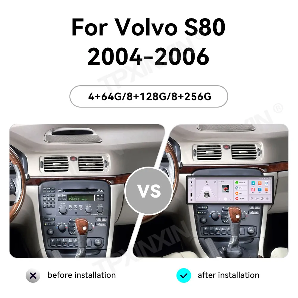 Car Accessories Radio For Volvo S80 2004-2006 Android Auto GPS Navigation Multimedia Stereo Receiver Head Unit Offline Maps