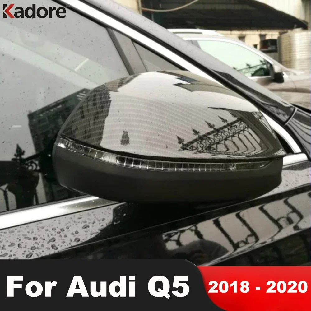 

Накладка на зеркало заднего вида для Audi Q5 2018 2019 2020, накладки на боковое зеркало из углеродного волокна, накладки на крыло автомобиля, внешние аксессуары