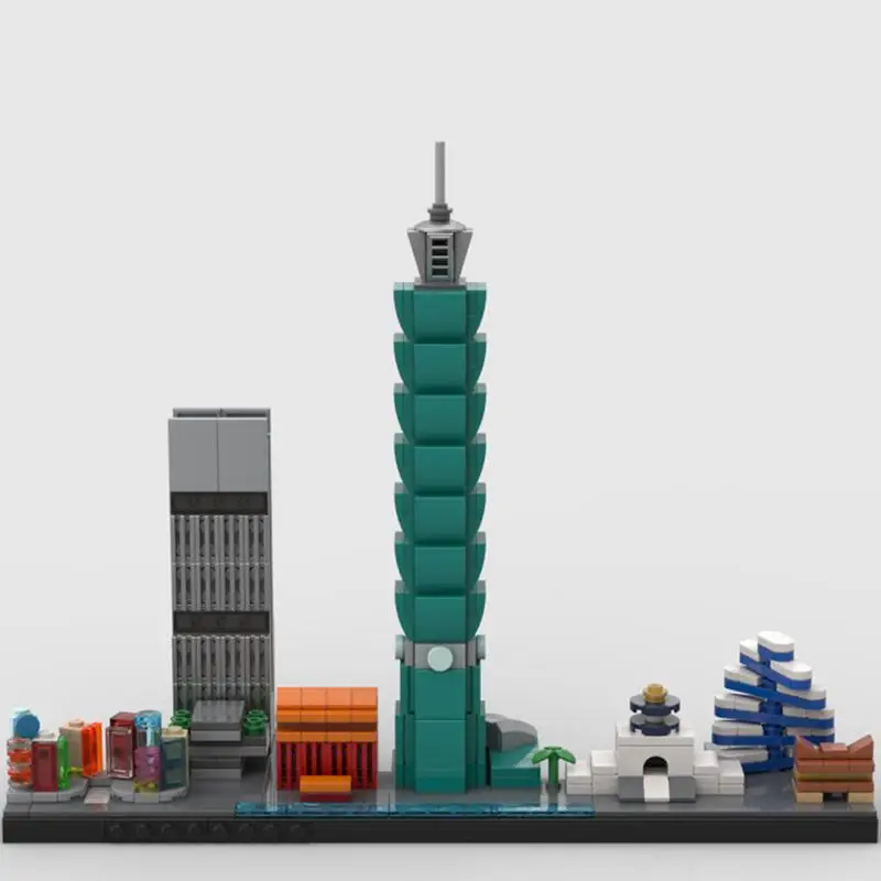 ตัวต่อโมเดลสถาปัตยกรรมเมืองชื่อดัง ท่ามกลางเมืองไทเป ชุดตัวต่อ DIY ของเล่นประกอบสำหรับเด็กและผู้ใหญ่ ของขวัญวันเกิด