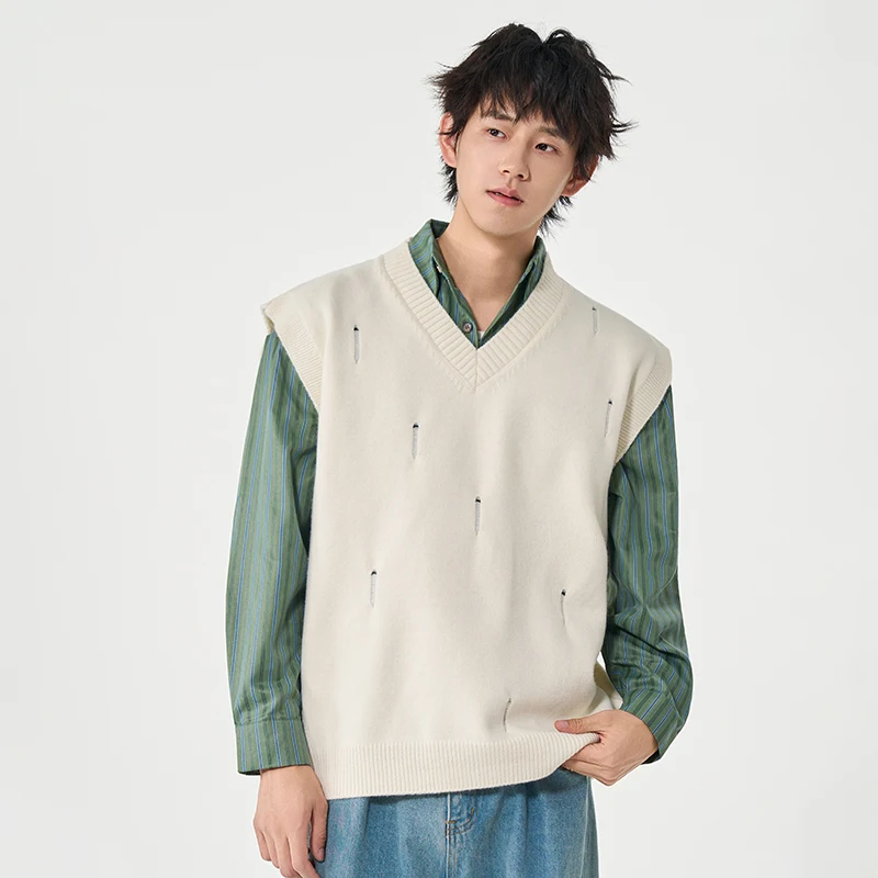 新しいメンズアウトドアスポーツレジャープルオーバーセーターベスト快適な通気性ファッショナブルなトレンディな高品質ノースリーブベスト