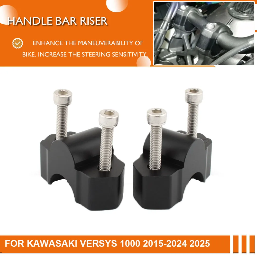 Handle Bar Risers For Kawasaki Versys 1000 2015 2016 2017-2023 2024 2025 Motorcycle Handlebar Riser Clamp Raised Extend Adapter