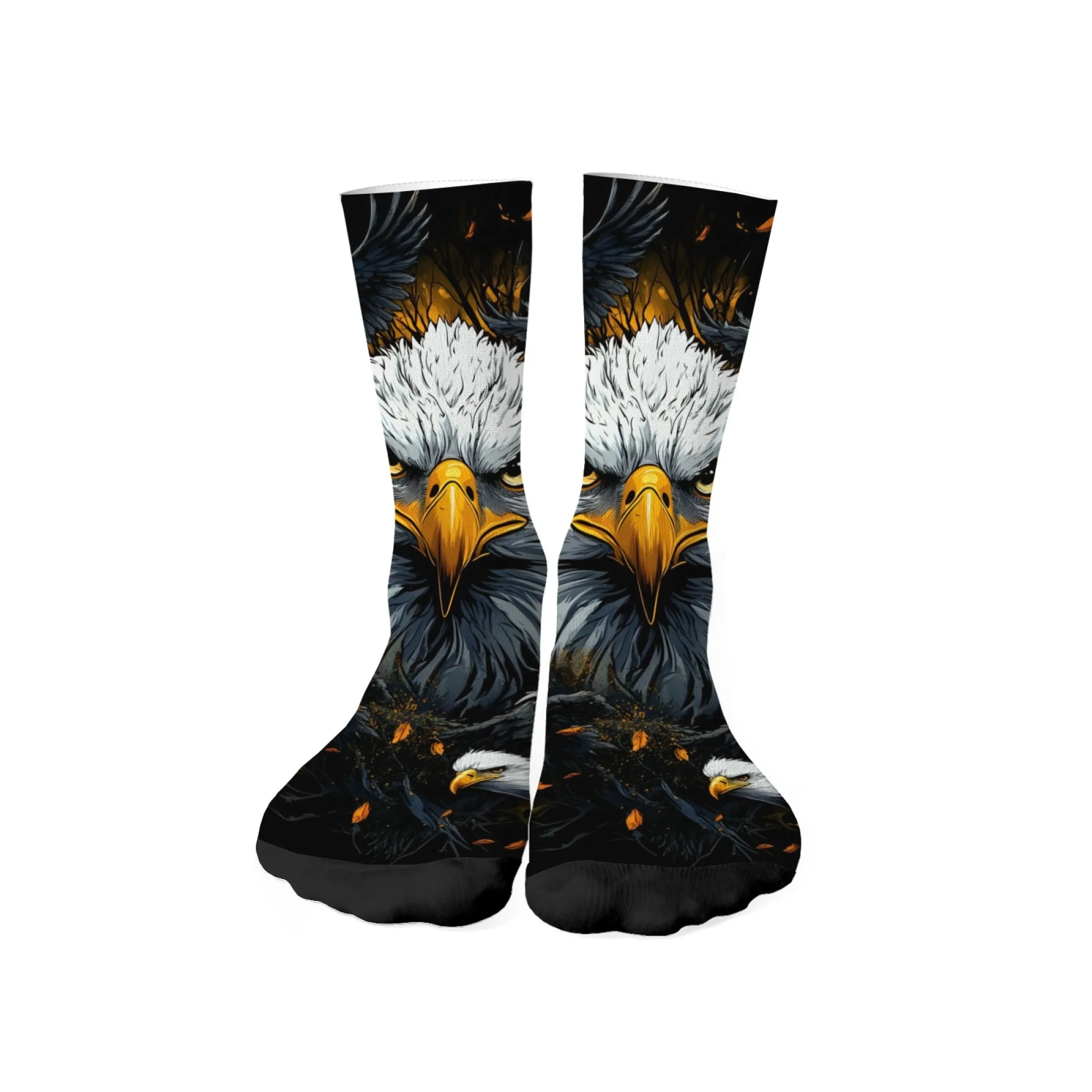 Skarpetki Crew z grafiką fajnego orła, wyrazisty styl zwierzęcy na aktywności na świeżym powietrzu, do noszenia na co dzień i na prezent, miękkie i wytrzymałe.
