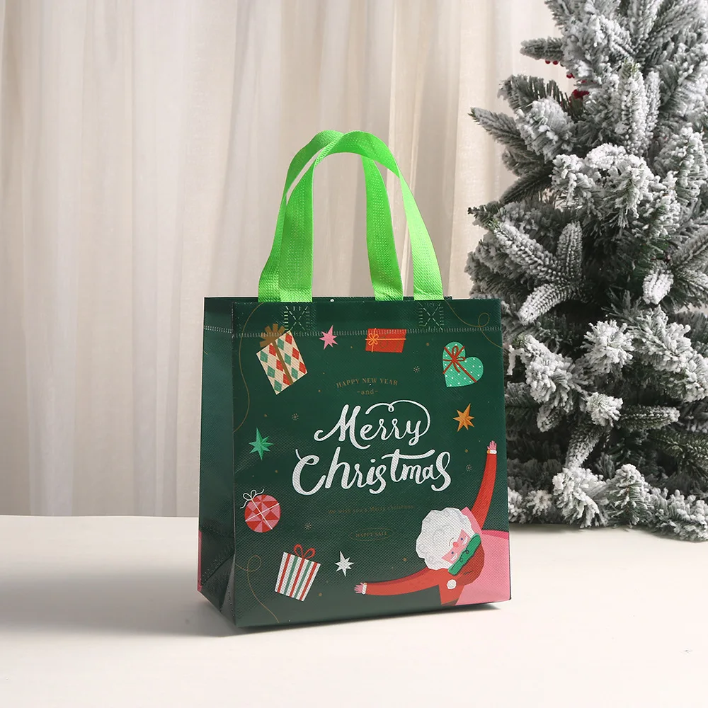 Merry Christmas Gift Bags Santa Snowman Elk Bell Handbag Xmas Holiday Party Supplies 2024 New Year Candy Gift Packaging Bag